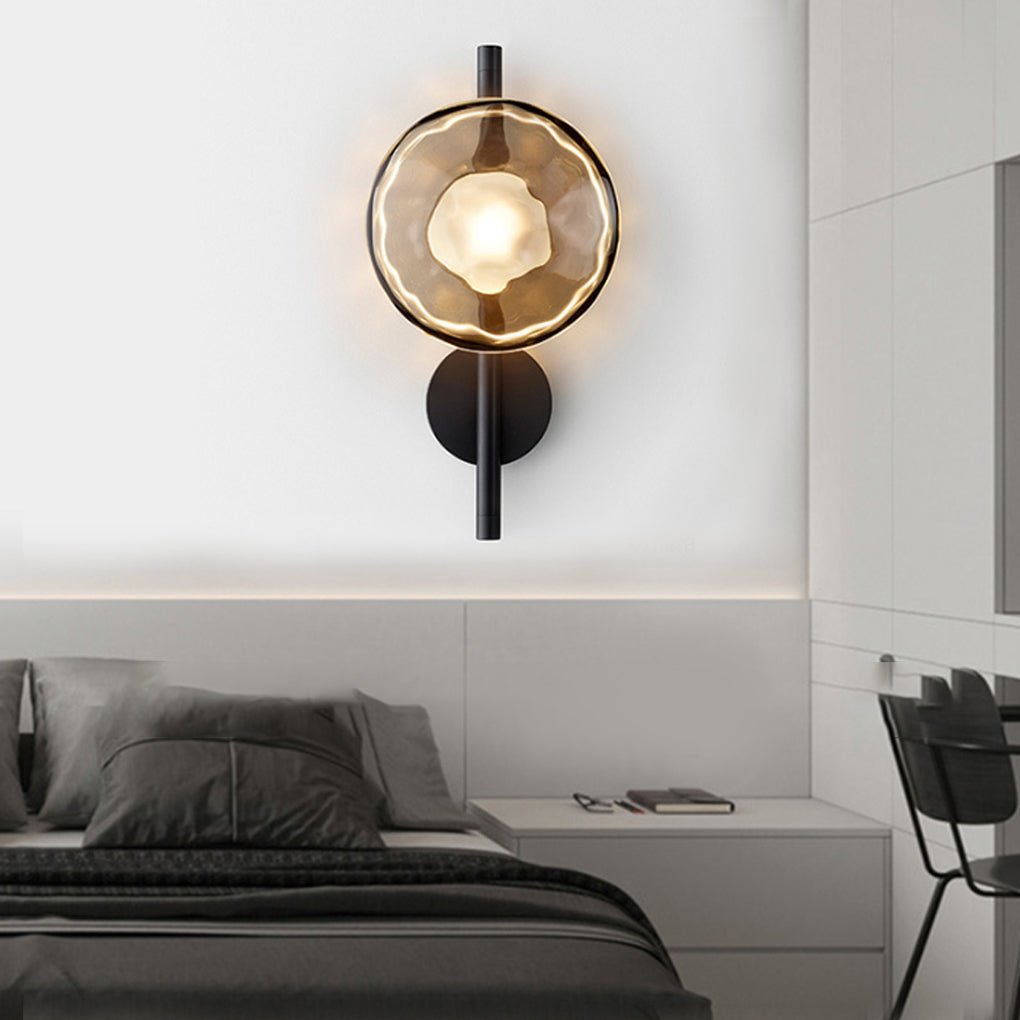 Modern White Glass Wall Lamp with Soft LED Diffused Light for Living Room