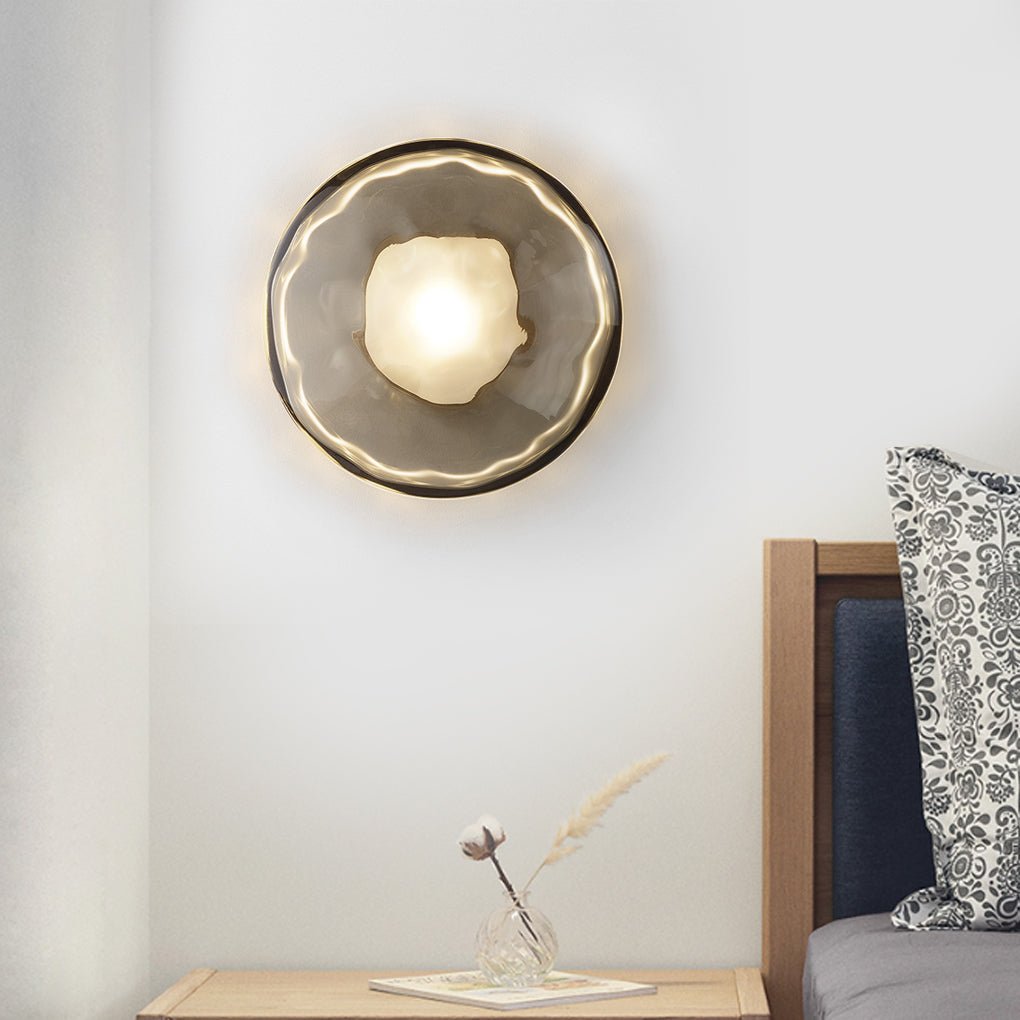 Modern White Glass Wall Lamp with Soft LED Diffused Light for Living Room