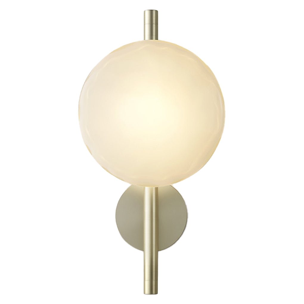 Modern White Glass Wall Lamp with Soft LED Diffused Light for Living Room