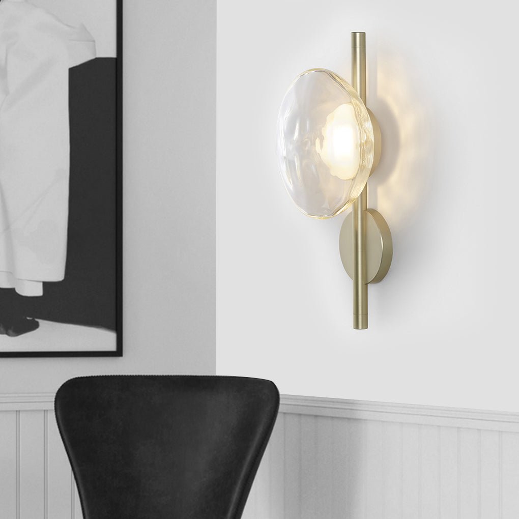 Modern White Glass Wall Lamp with Soft LED Diffused Light for Living Room