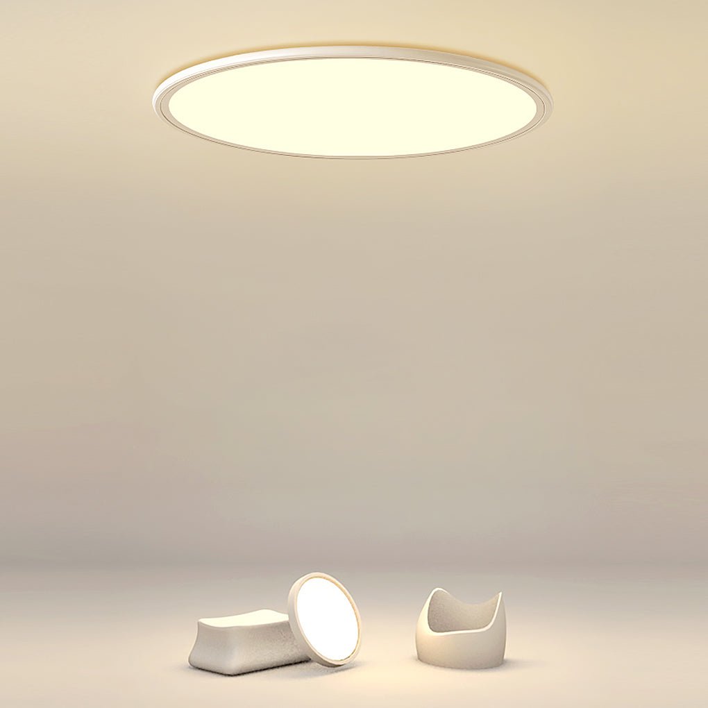 Sleek White Round Ultra-Thin LED Recessed Ceiling Light for Home Use