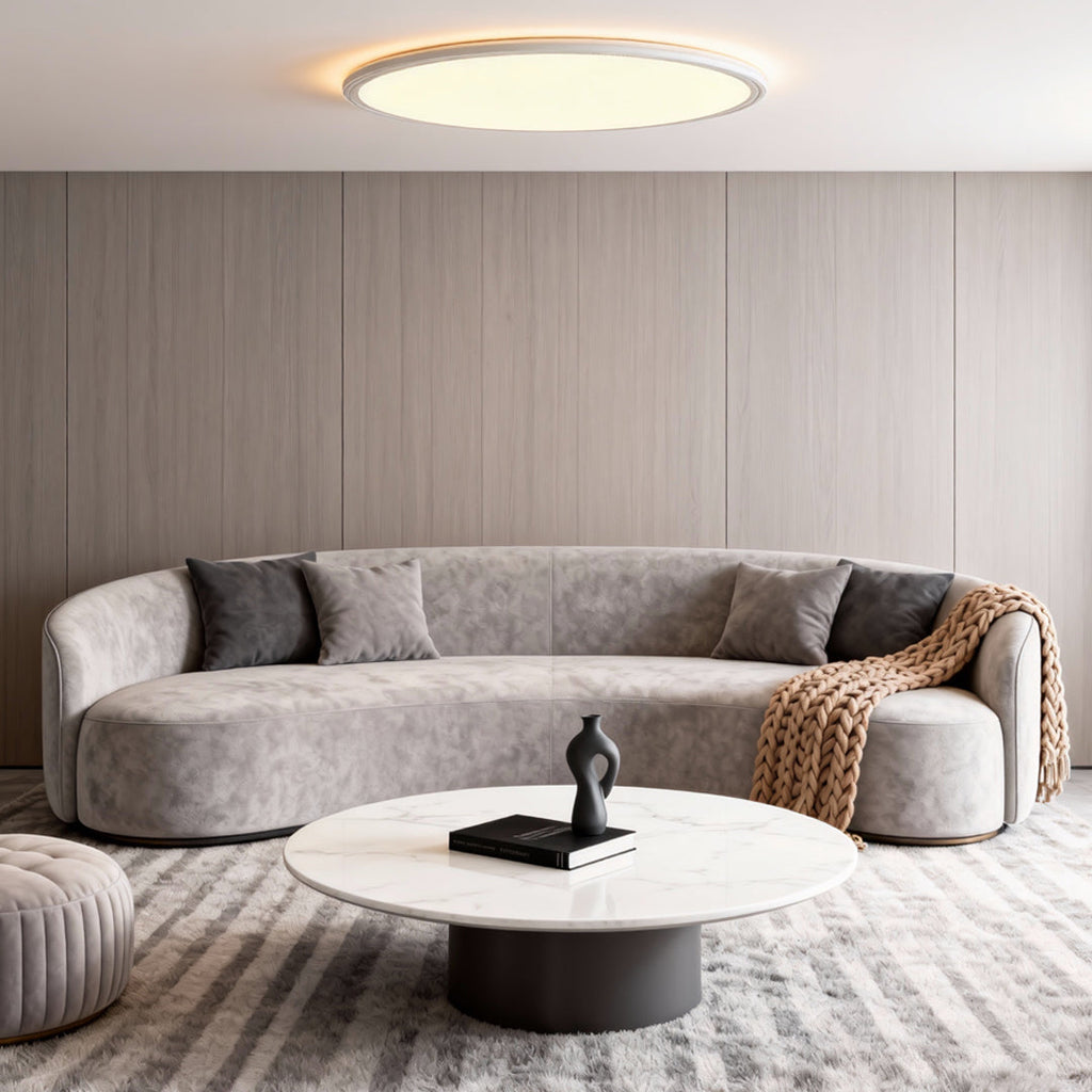 Sleek White Round Ultra-Thin LED Recessed Ceiling Light for Home Use