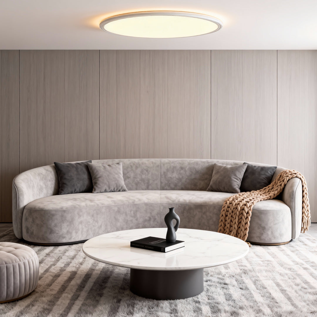 Sleek White Round Ultra-Thin LED Recessed Ceiling Light for Home Use