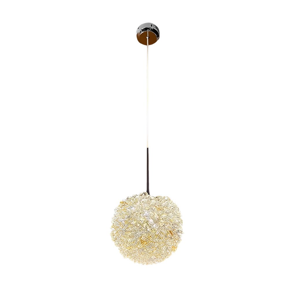Modern Crystal Globe Pendant Light Fixture with 3-Step Dimming for Living Room