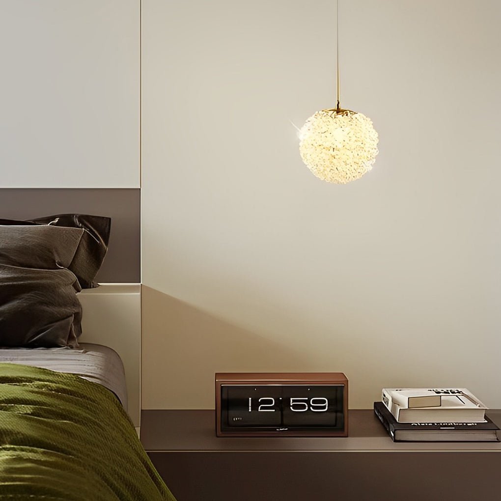 Modern Crystal Globe Pendant Light Fixture with 3-Step Dimming for Living Room