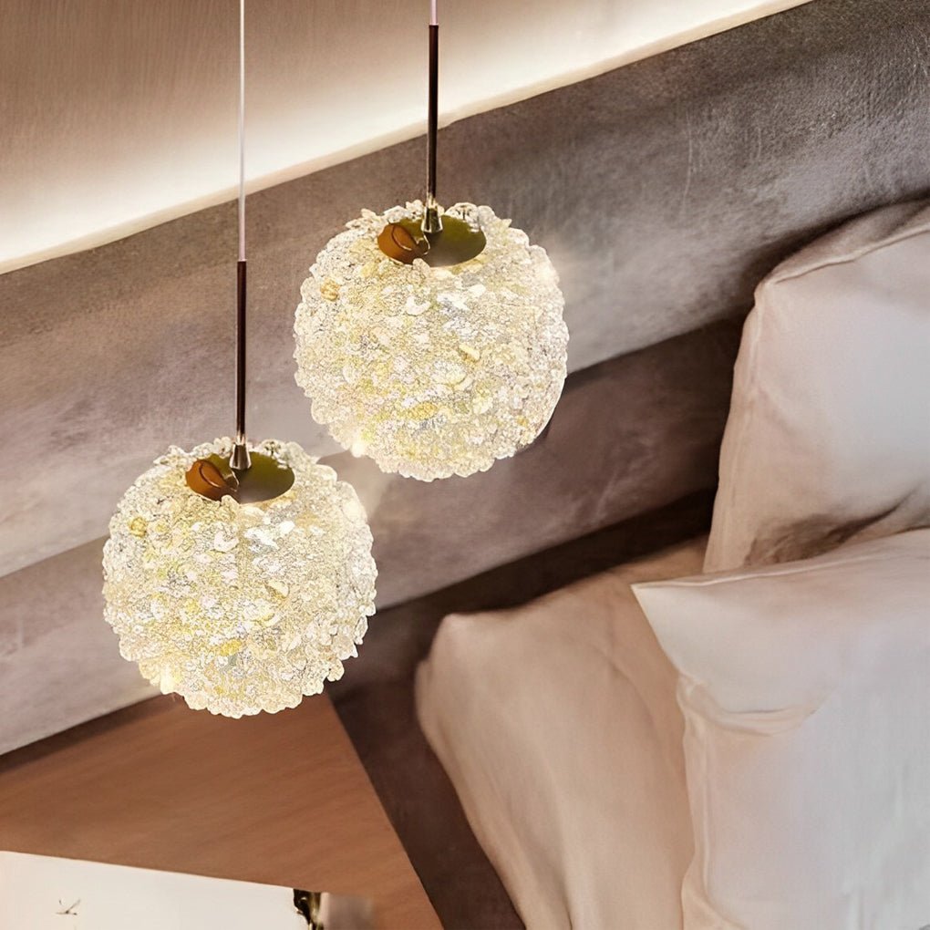 Modern Crystal Globe Pendant Light Fixture with 3-Step Dimming for Living Room
