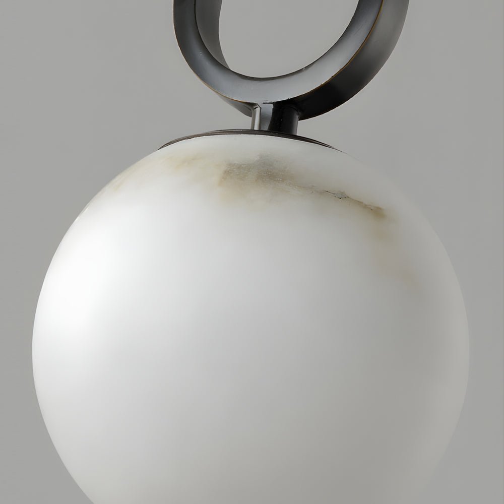 Natural Black Copper Round Marble Pendant Light for Modern Interiors