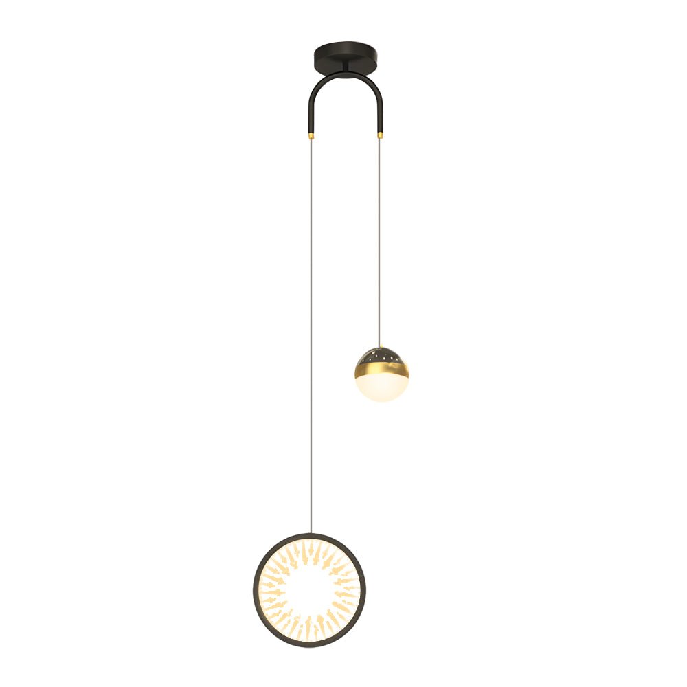Nordic Round Oval Starry Projection Dimming Pendant Light for Bedroom