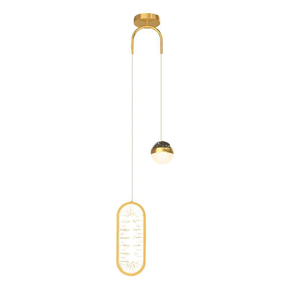 Nordic Round Oval Starry Projection Pendant Light for Bedroom Decor