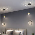 Modern White Oval LED Pendant Light with 3-Step Dimming for Living Room