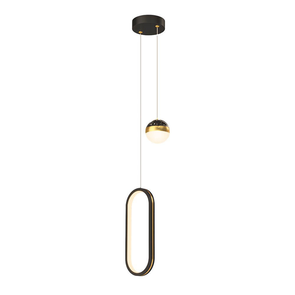 Modern White Oval LED Pendant Light with 3-Step Dimming for Living Room