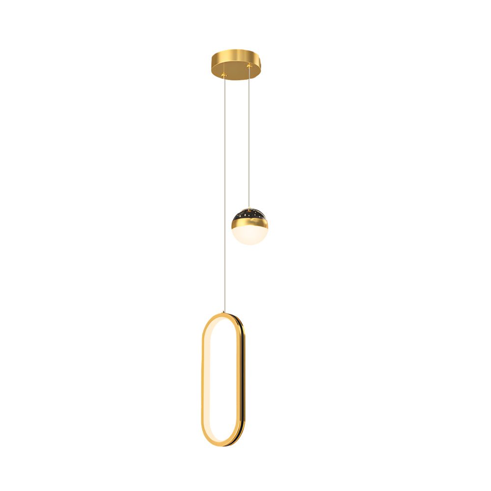 Modern White Oval 3-Step Dimming LED Starry Pendant Light for Living Room