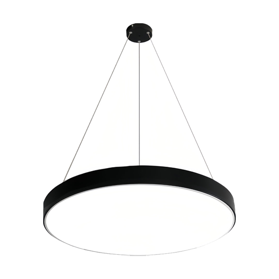 Stylish Black Metal Round Pendant Light Fixture for Minimalist Interiors
