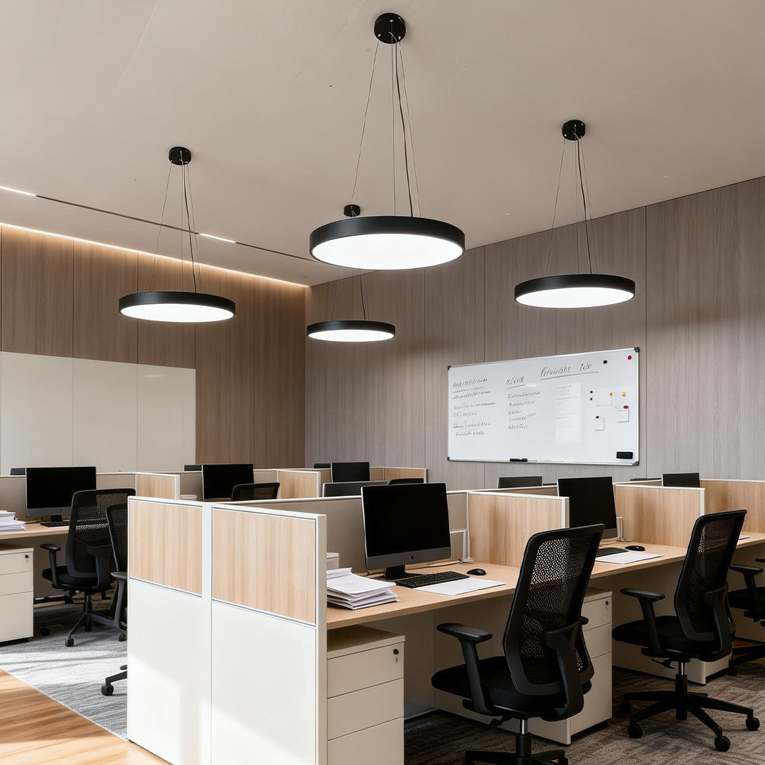 Minimalist Black Metal Round Pendant Light Fixture for Modern Interiors