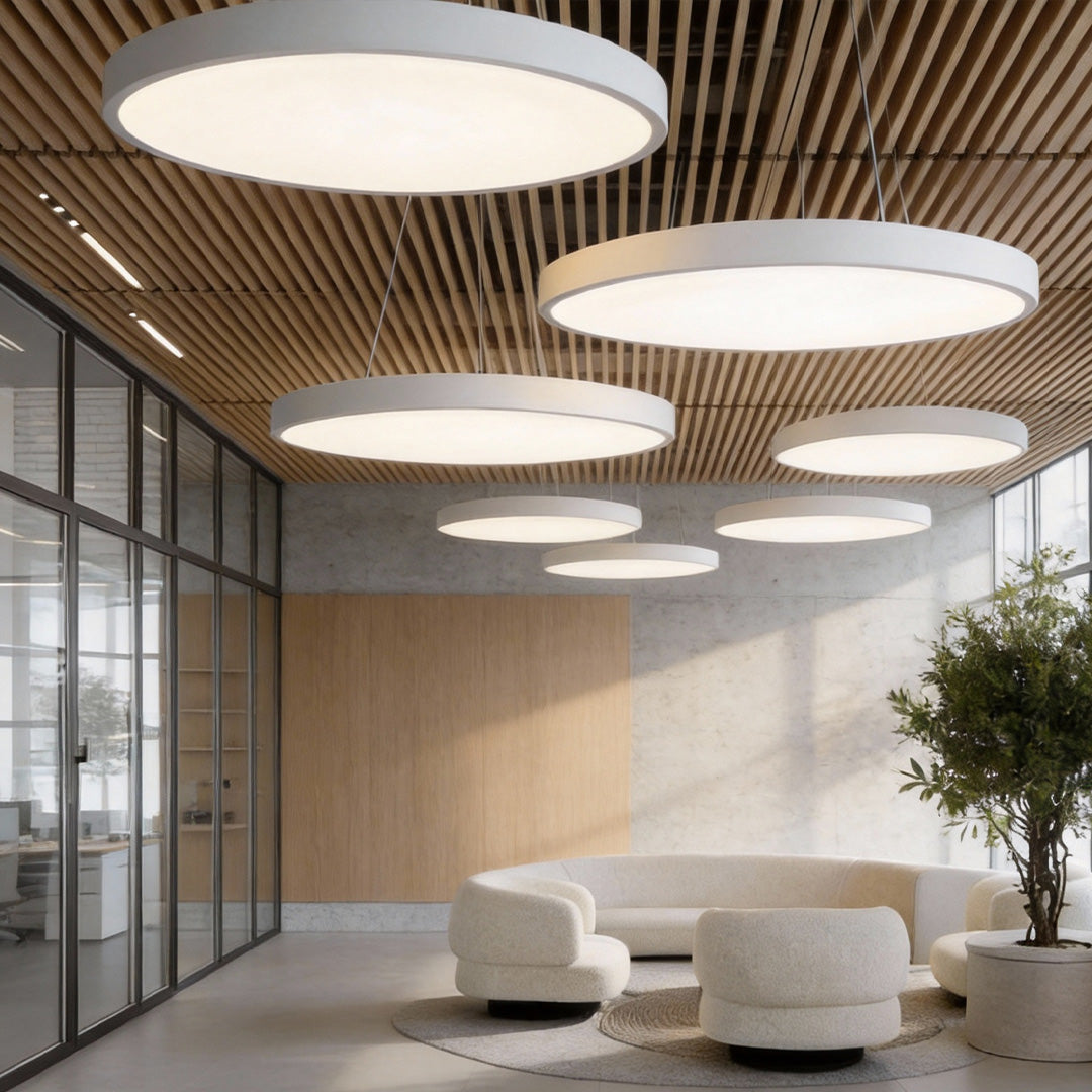 Sleek Black Metal Round Pendant Light Fixture for Modern Kitchen Lighting