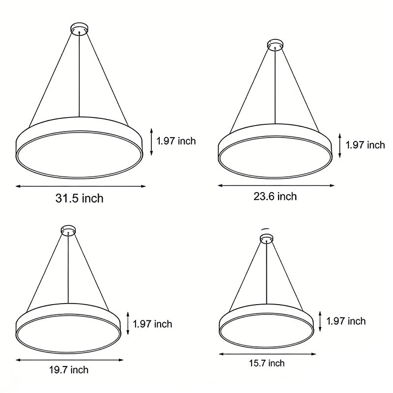 Minimalist Black Metal Round Pendant Light Fixture for Modern Interiors