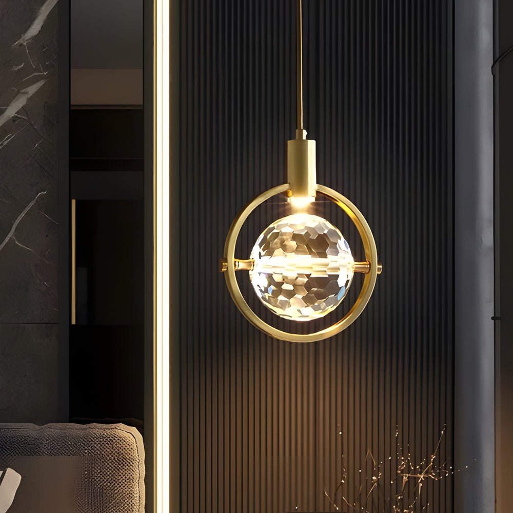 Modern Clear Crystal LED Hanging Pendant Light for Living Room Decor