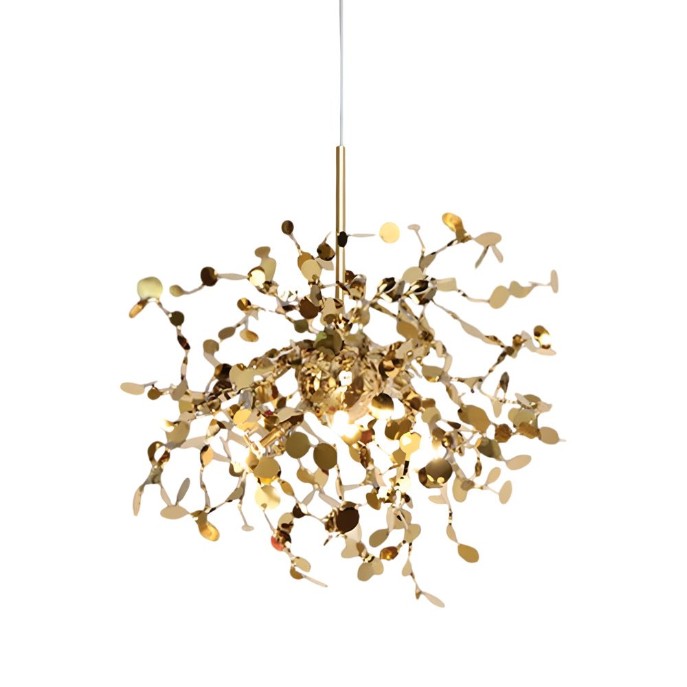 Modern Round Stainless Steel Spherical Chandelier for Living Room Decor