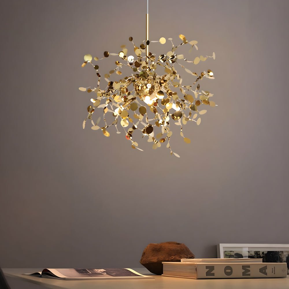 Modern Round Stainless Steel Spherical Chandelier for Living Room Decor