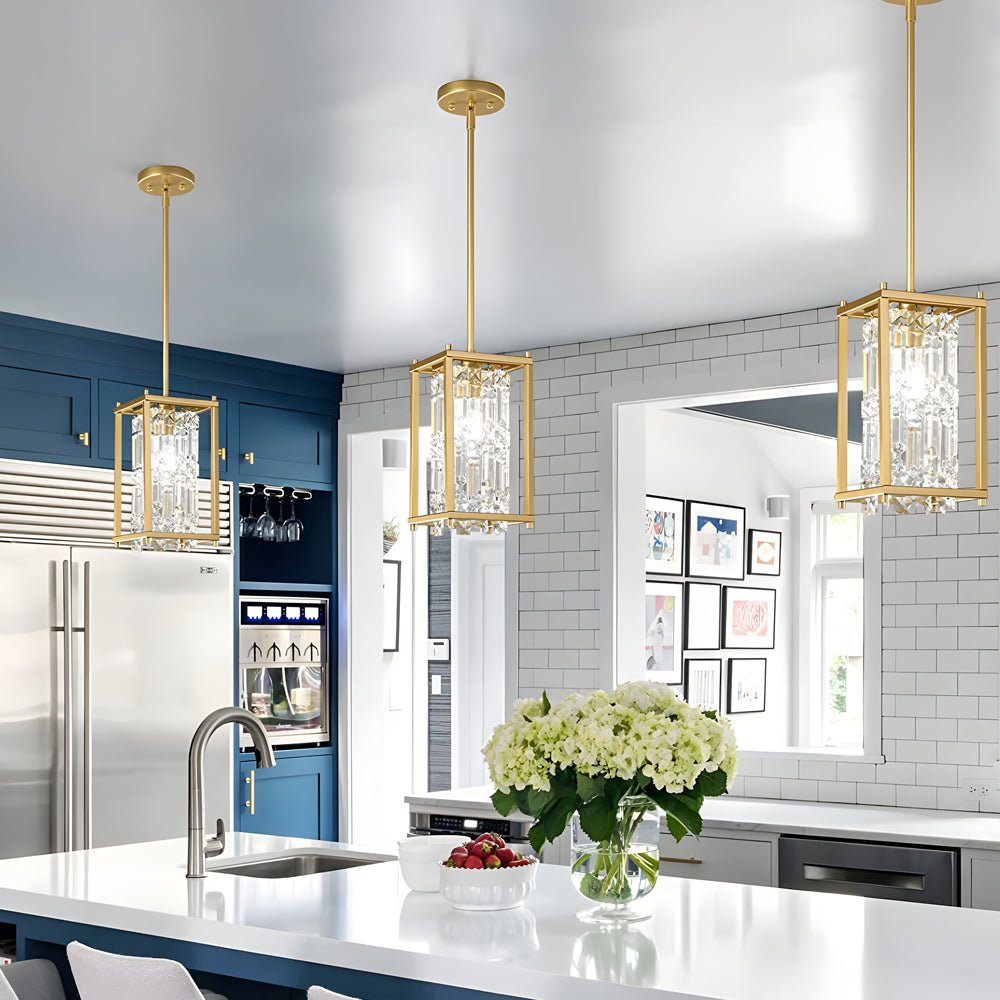 Luxury Modern Round Square Iron Frame Crystal Chandelier for Living Room