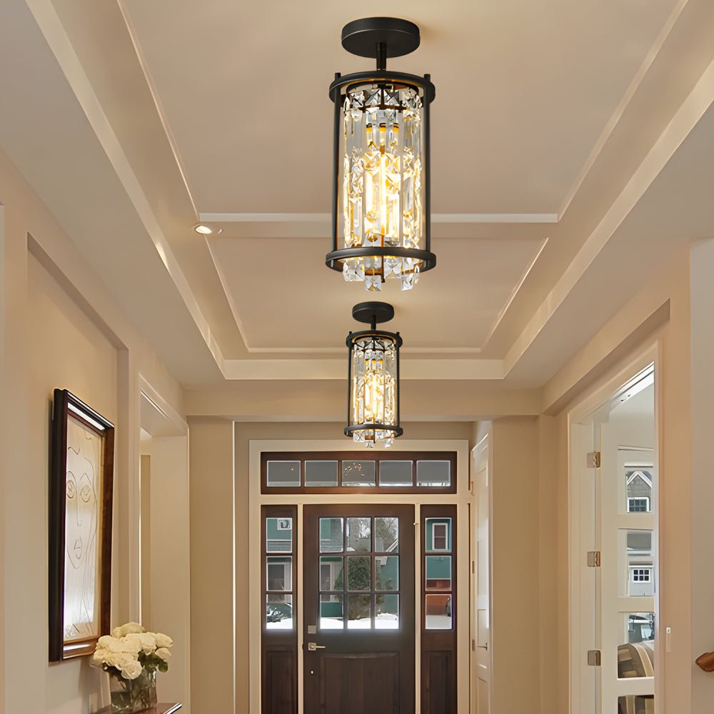 Luxury Modern Round Square Iron Frame Crystal Chandelier for Living Room