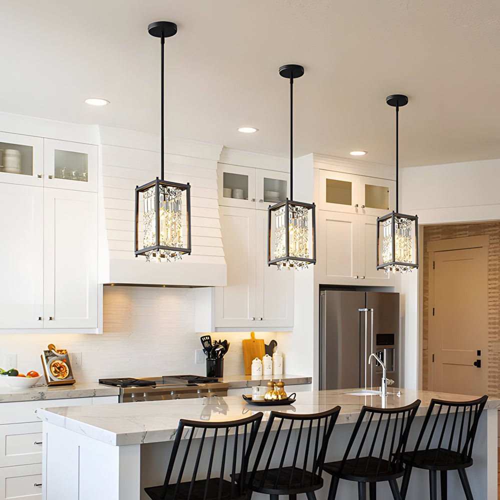 Luxury Modern Round Square Iron Frame Crystal Chandelier for Living Room