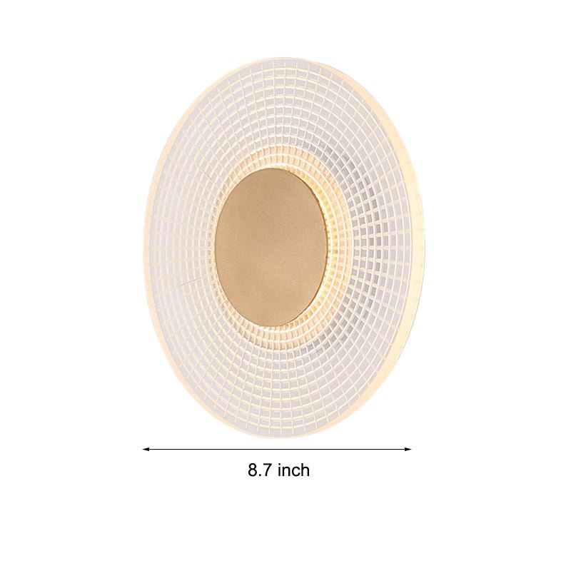 Modern Acrylic LED Wall Lamp with Round Stripes Grid Pattern for Bedroom
