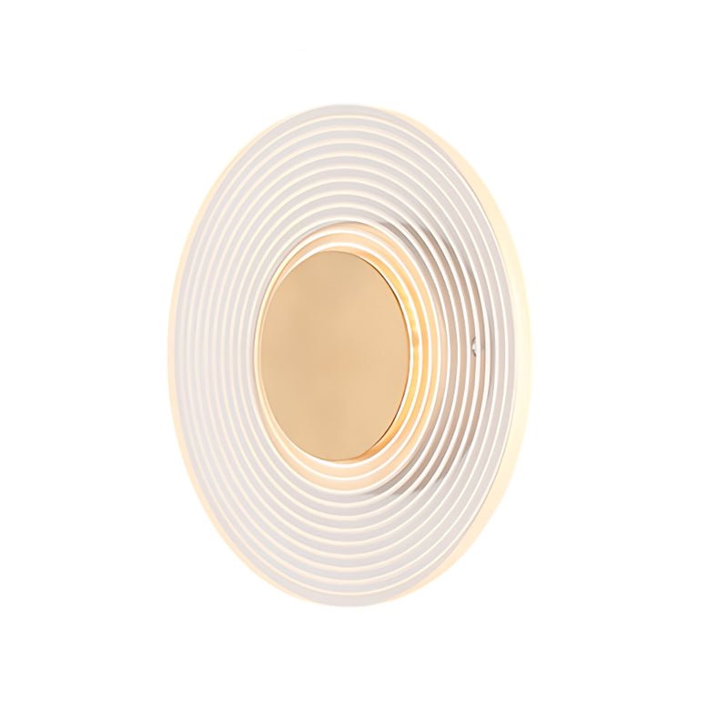 Modern Acrylic LED Wall Lamp with Round Stripes Grid Pattern for Bedroom