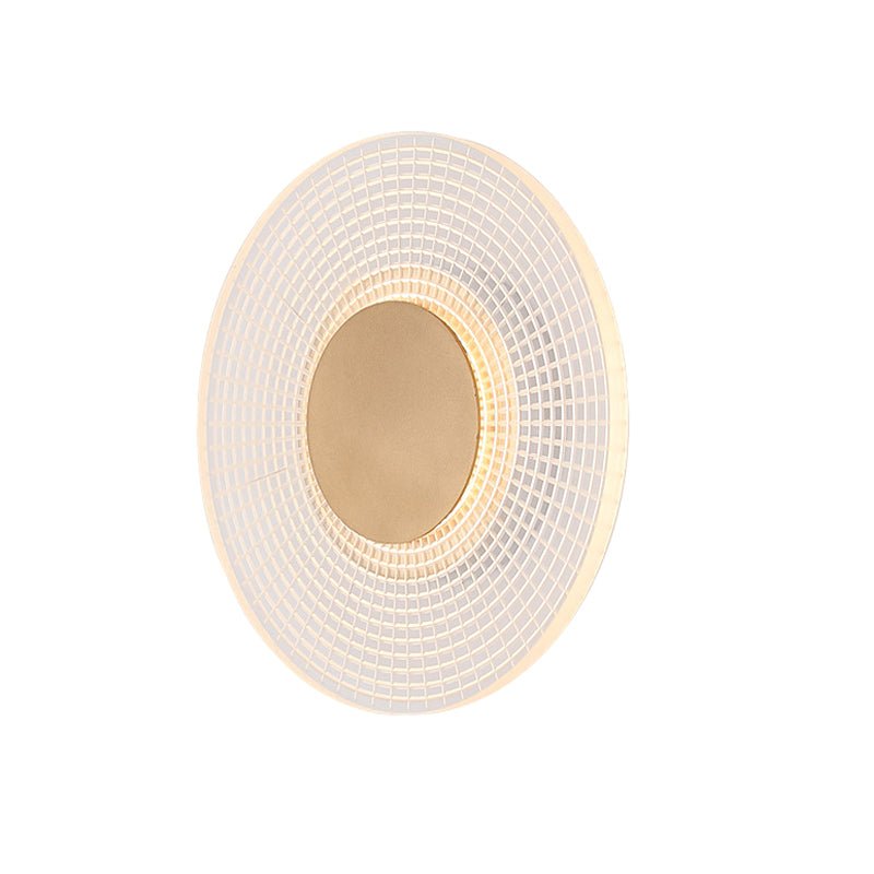Modern Acrylic LED Wall Lamp with Round Stripes Grid Pattern for Bedroom