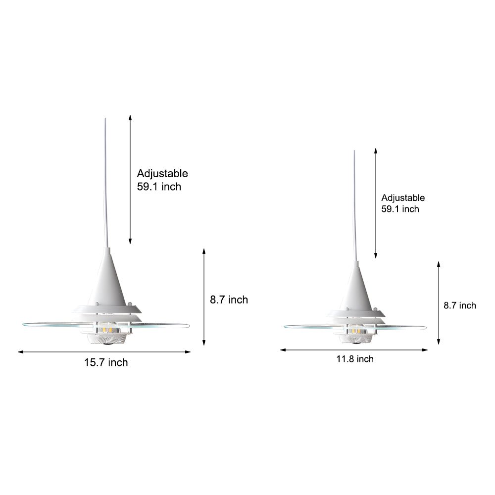 Modern Clear Glass UFO Pendant Light Fixture with 3-Step Dimming for Dining Room