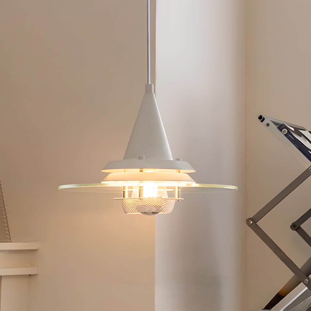 Modern Clear Glass UFO Pendant Light Fixture with 3-Step Dimming for Dining Room