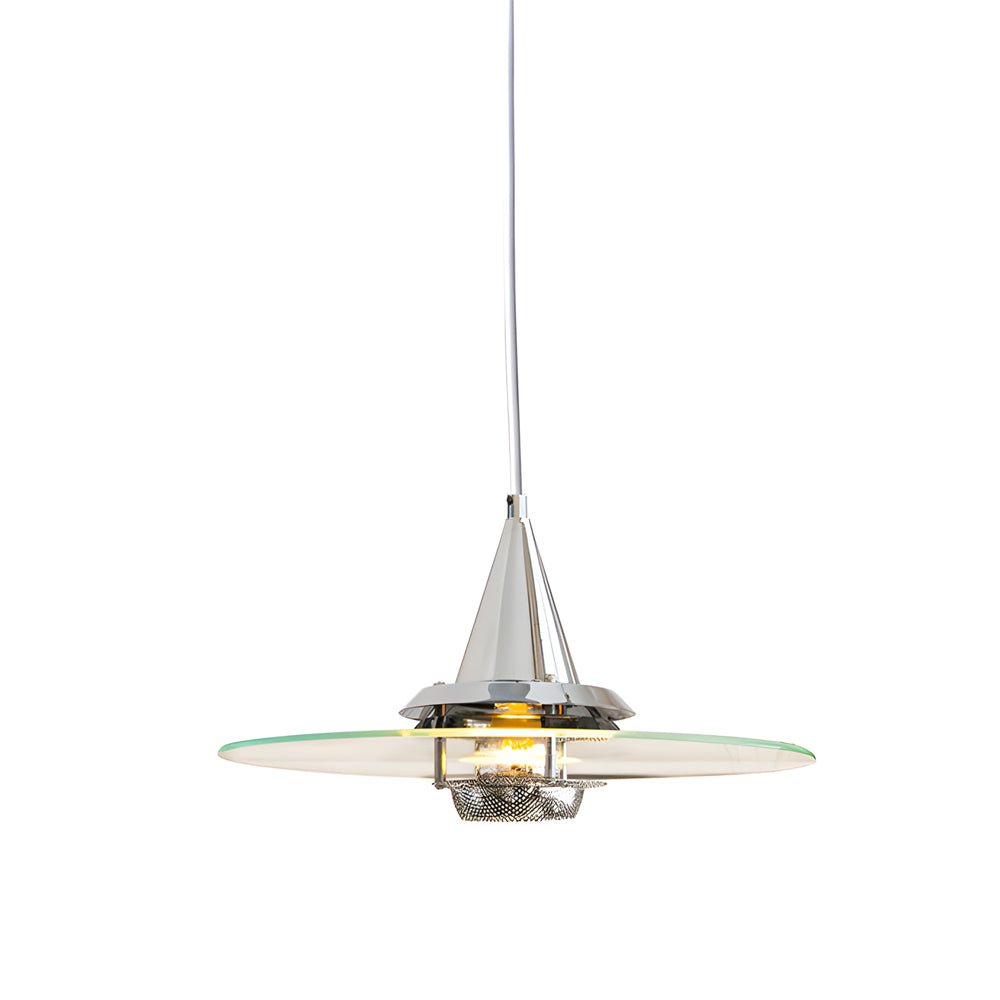 Modern Round Transparent Glass UFO Pendant Light for Dining Room