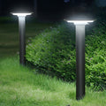 Contemporary White UFO-Shaped Solar Bollard Light for Outdoor Spaces
