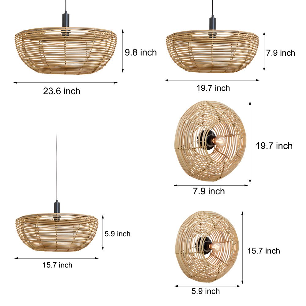 Woven Fiber Round Minimalist Wabi-Sabi Ceiling Light for Modern Spaces