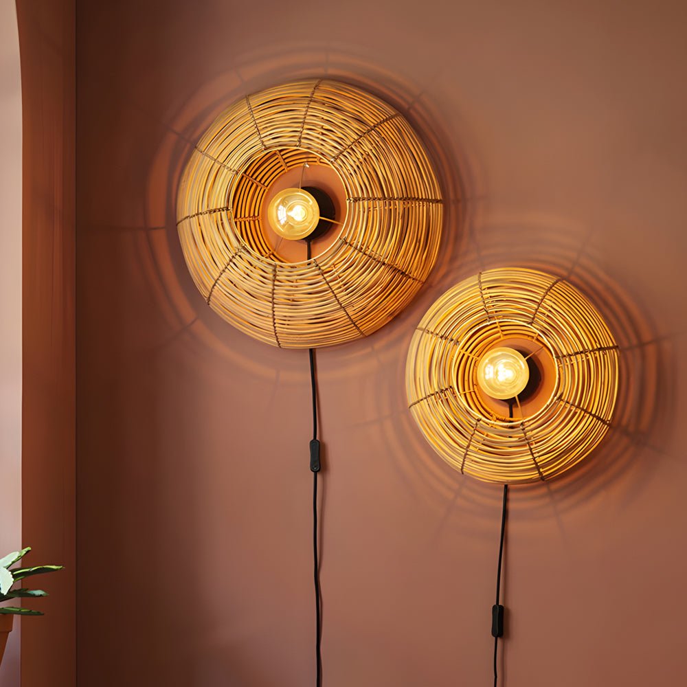 Woven Fiber Round Minimalist Wabi-Sabi Ceiling Light for Modern Spaces