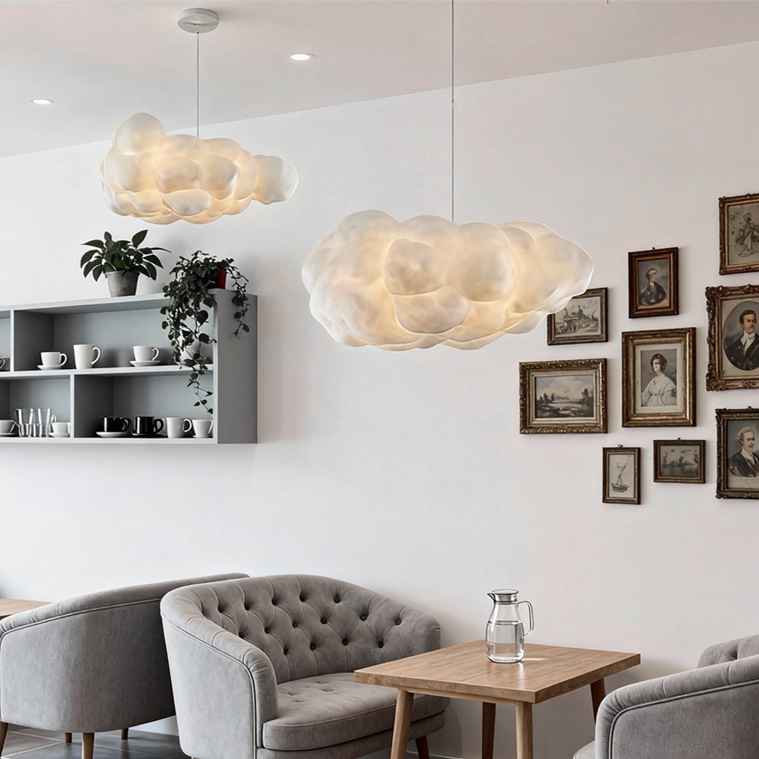 Modern White Cloud Pendant Light Fixture for Dining & Living Rooms