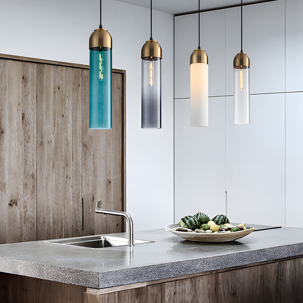 Nordic Glass Tube Pendant Light Chandelier for Modern Dining Room