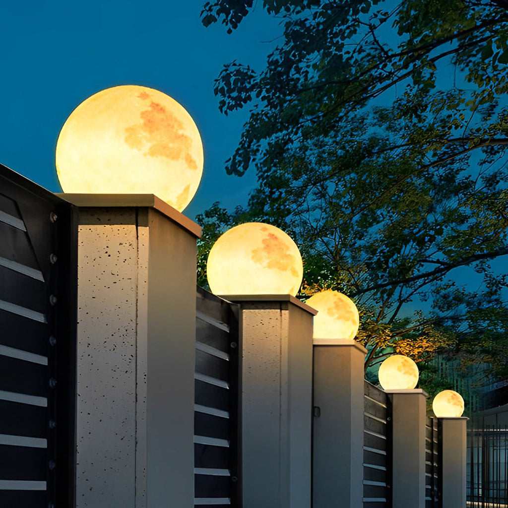Elegant Moon-Shaped Outdoor Stone Pillar Light for Garden Pathway Decor