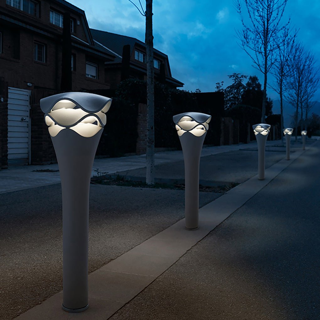 Modern Wave Design Waterproof Outdoor Path Light for Garden or Walkway