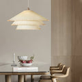Elegant Multi-Layer Parchment Pendant Light Fixture for Living Room