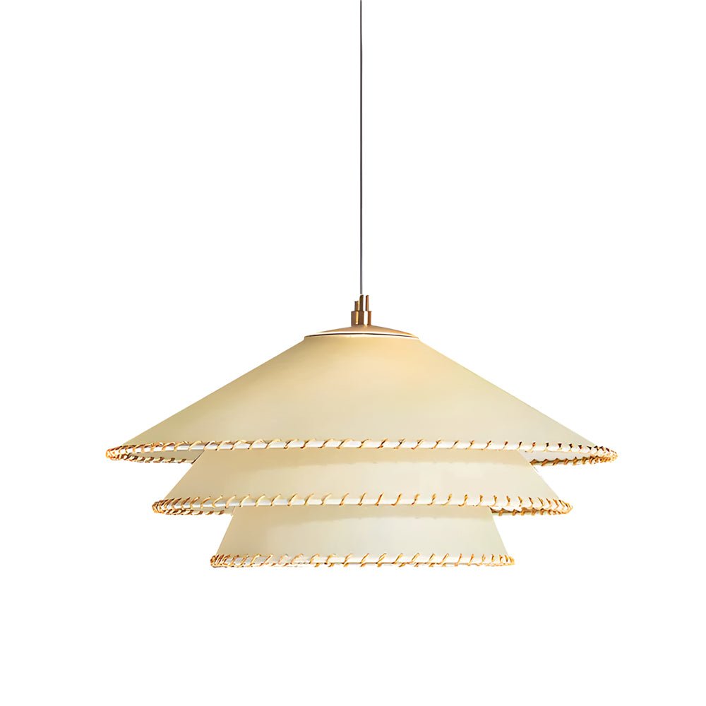 Elegant Multi-Layer Parchment Pendant Light Fixture for Living Room