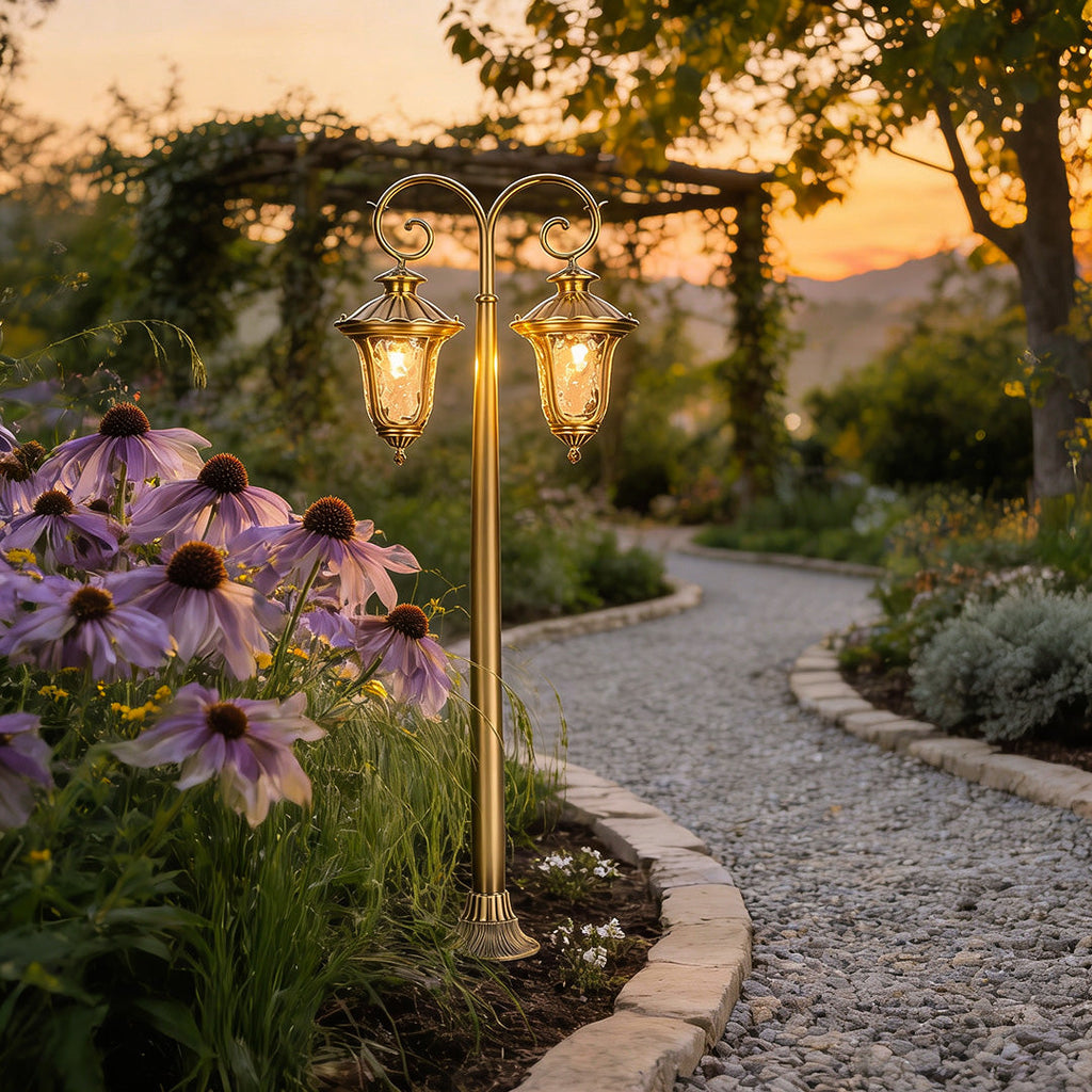 European Style Vintage Full Copper LED Outdoor Path Light Fixture
