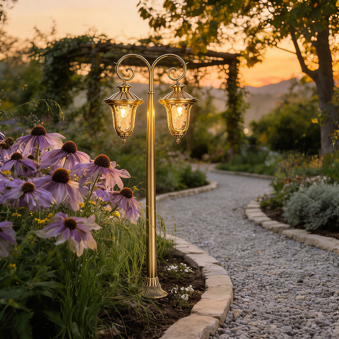 European Style Vintage Full Copper LED Outdoor Path Light Fixture