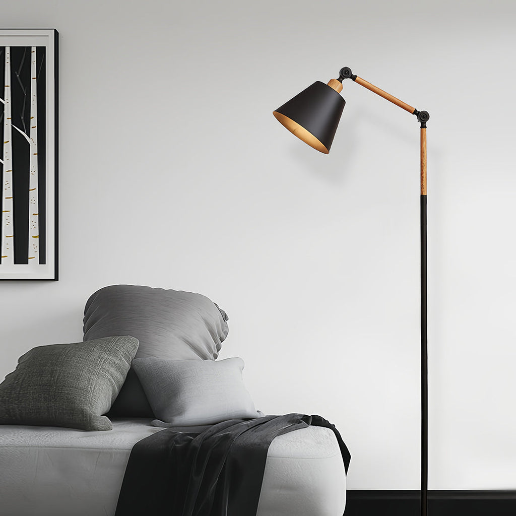 Contemporary Adjustable Metallic Floor Lamp for Living Room Bedroom