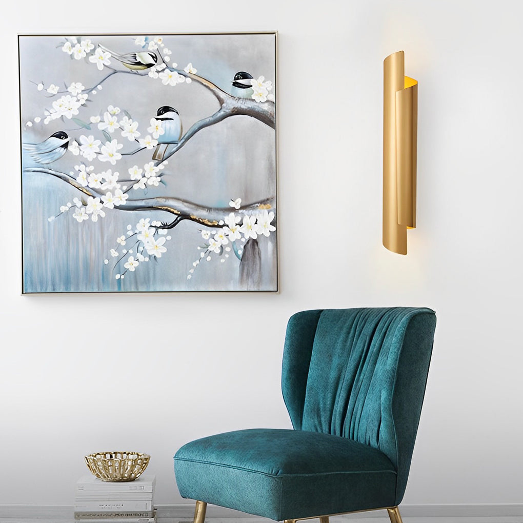 Modern Black Metal LED Scroll Wall Sconce for Living Room or Hallway