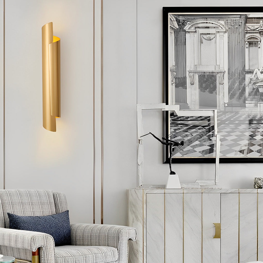 Modern Black Metal LED Scroll Wall Sconce for Living Room or Hallway