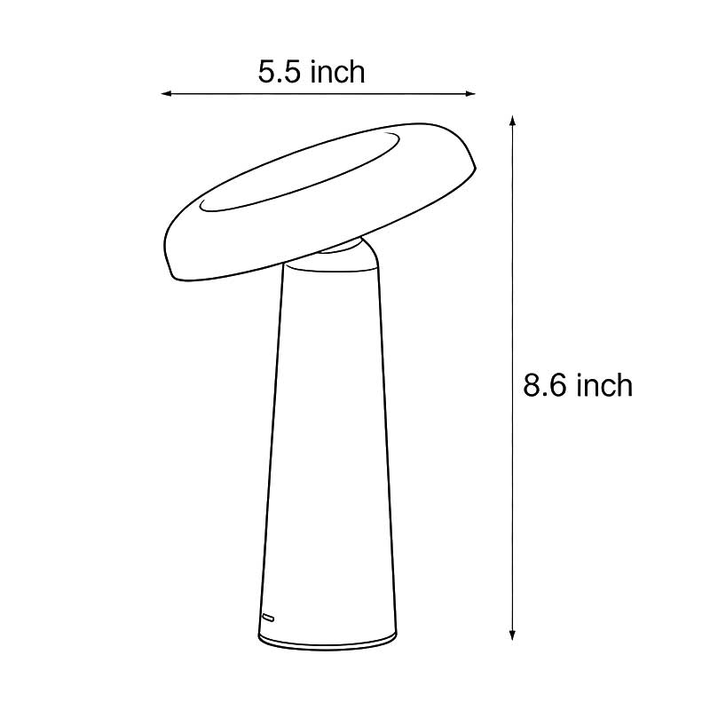 Modern White Mushroom-Shaped USB Rechargeable Table Lamp for Bedroom