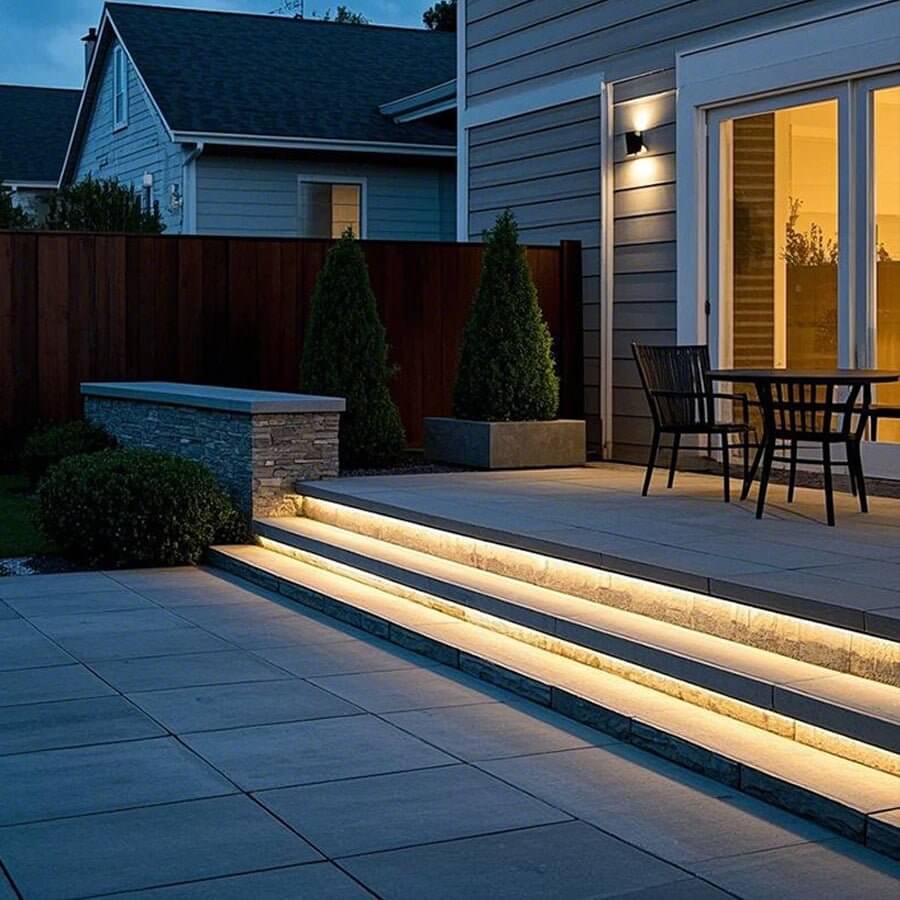Industrial-Style Silicone Corner-Mount LED Strip Light in Black for Home