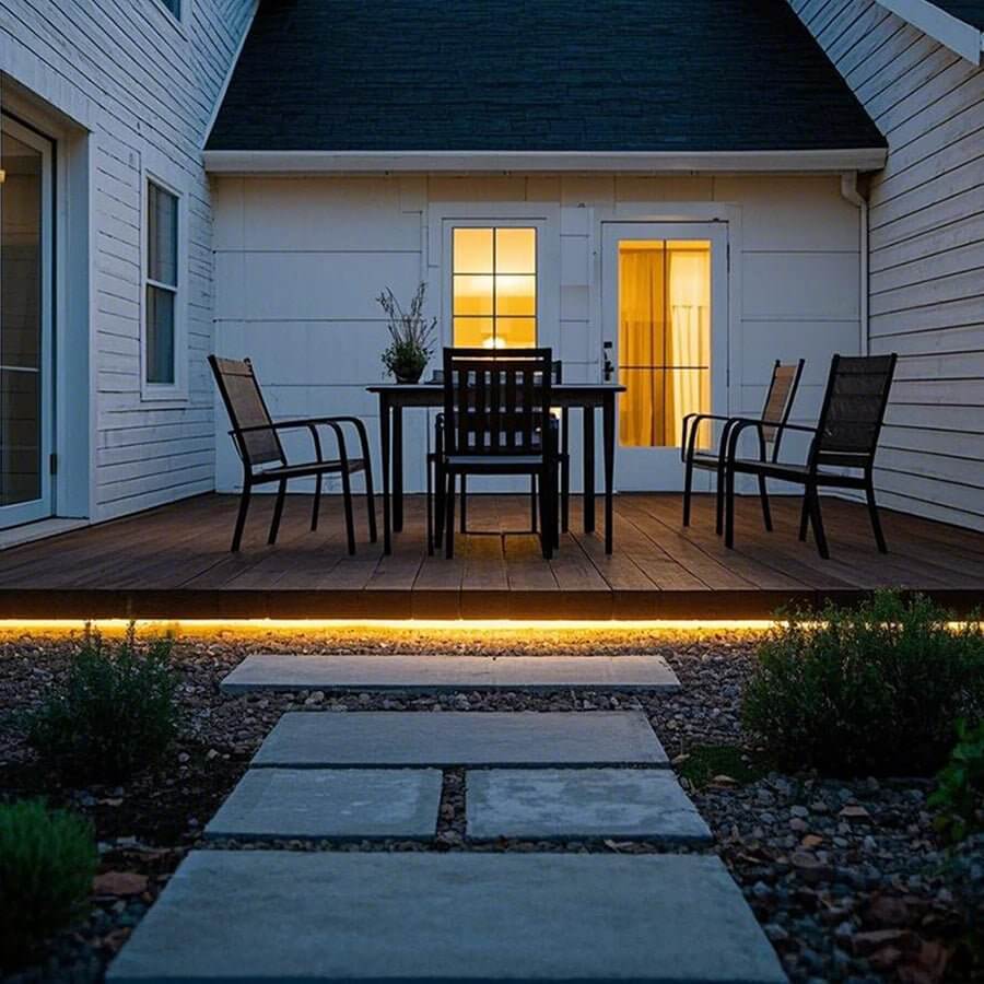 Industrial-Style Silicone Corner-Mount LED Strip Light in Black for Home