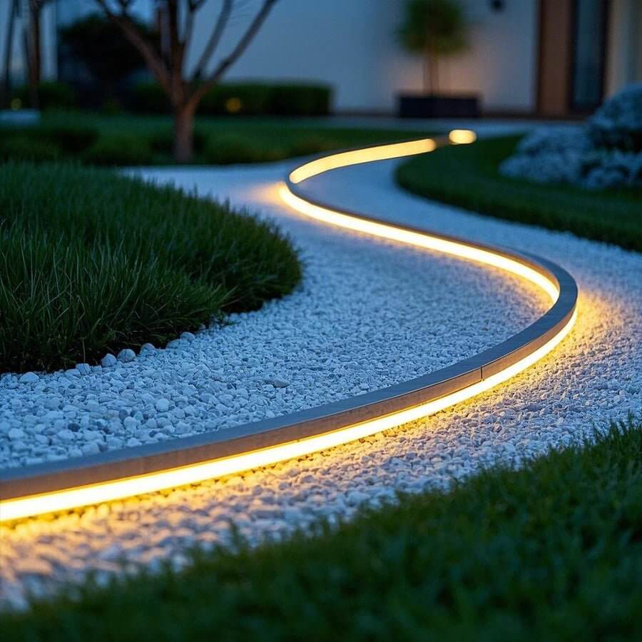 Industrial-Style Silicone Corner-Mount LED Strip Light in Black for Home